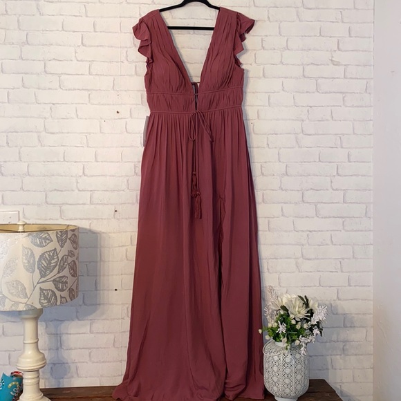 Azazie Santorini Desert Rose Dress Size A12 - Picture 7 of 14